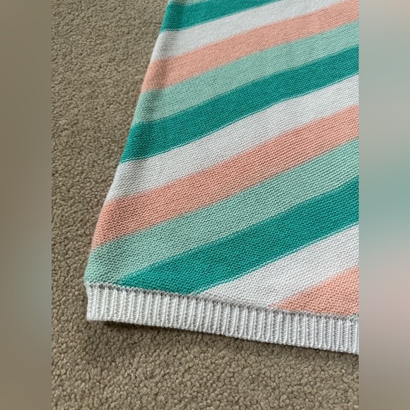 NEW Blue And Peach Striped Sweater Tank Top, Size XS - Picture 6 of 7